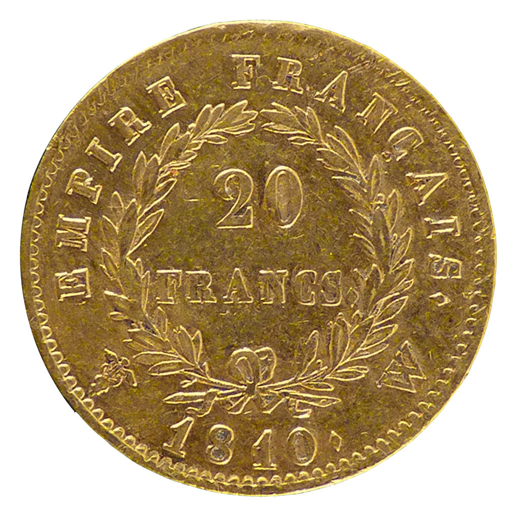 FRANCE, Napoléon I, 20 Francs, 1810, Lille, EF(40-45), Gold, Gadoury #1025, 6.50