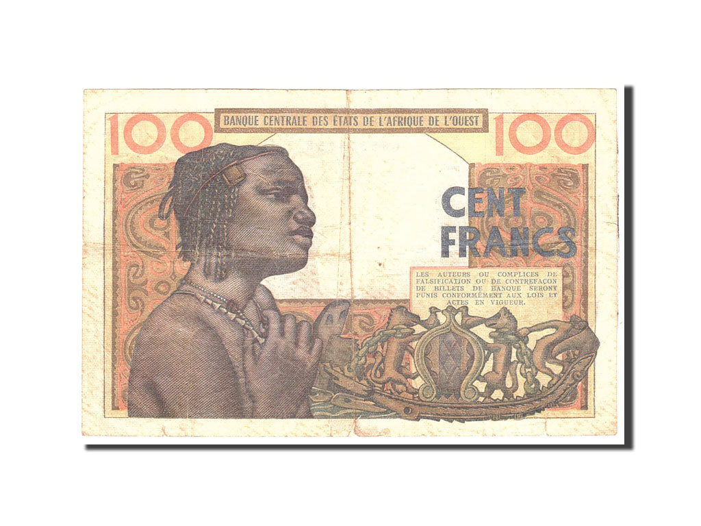 Banknote, West African States, 100 Francs, 1961, Undated, KM:101Af, EF(40-45)
