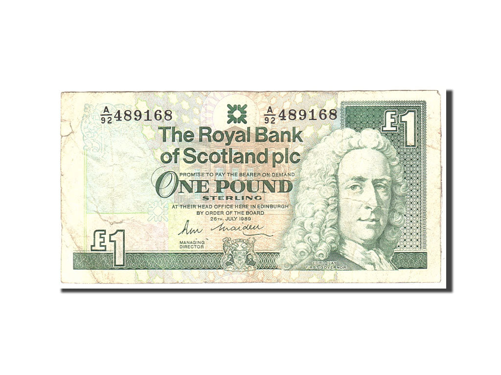 Scotland, 1 Pound, 1989, KM:351a, 1989-07-26, VF(20-25)