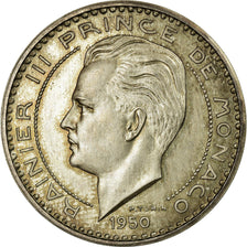 Coin, Monaco, 20 Francs, 1950, MS(60-62), Silver, Gadoury:124