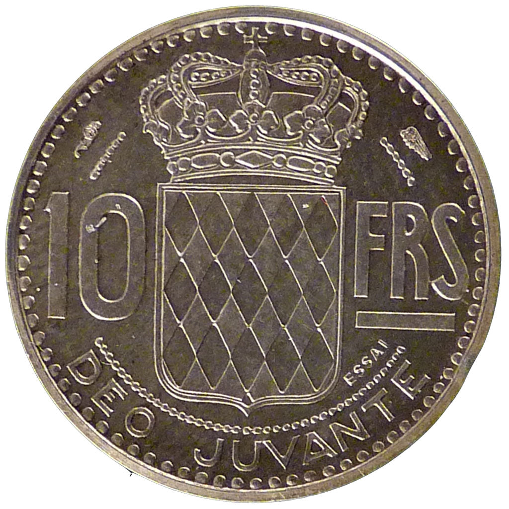 Monaco, 10 Francs, 1950, MS(60-62), Silver, Gadoury #123, 7.50