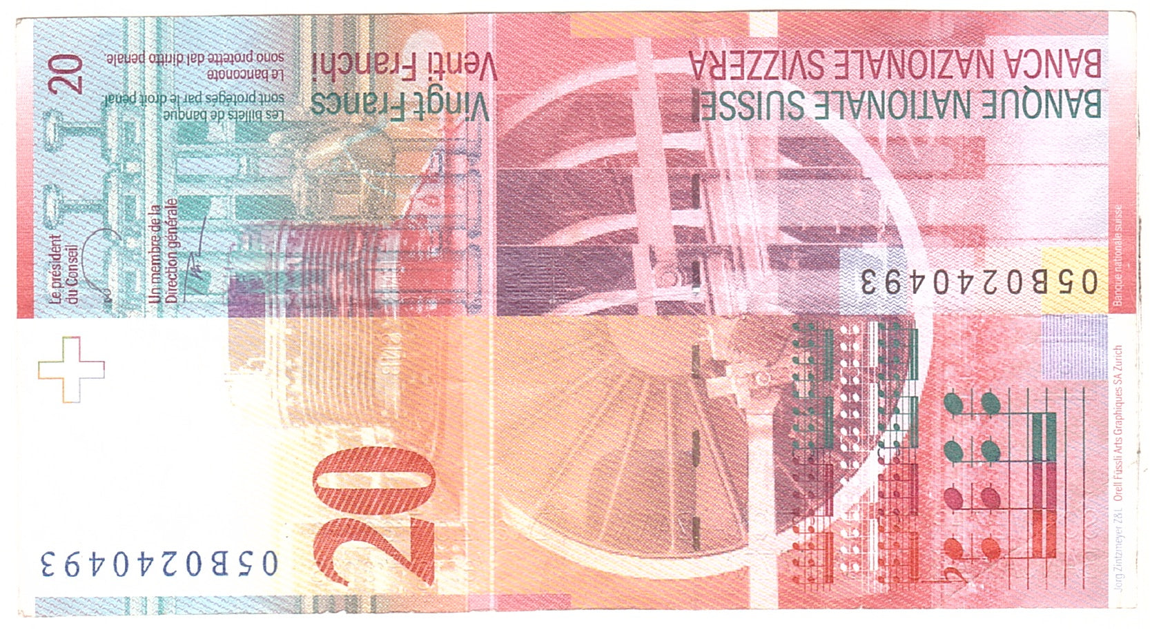 Banknote, Switzerland, 20 Franken, 2003, Undated, KM:69b, EF(40-45)