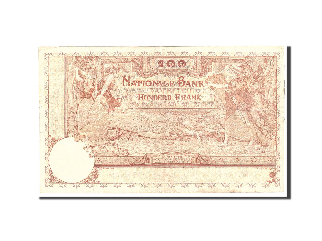 Banknote, Belgium, 100 Francs, 1920, 1920-08-04, KM:78, EF(40-45)