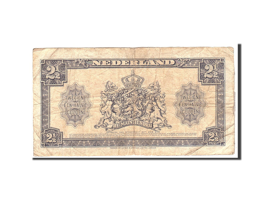 Netherlands, 2 1/2 Gulden, 1945, KM:71, 1945-05-18, VF(20-25)