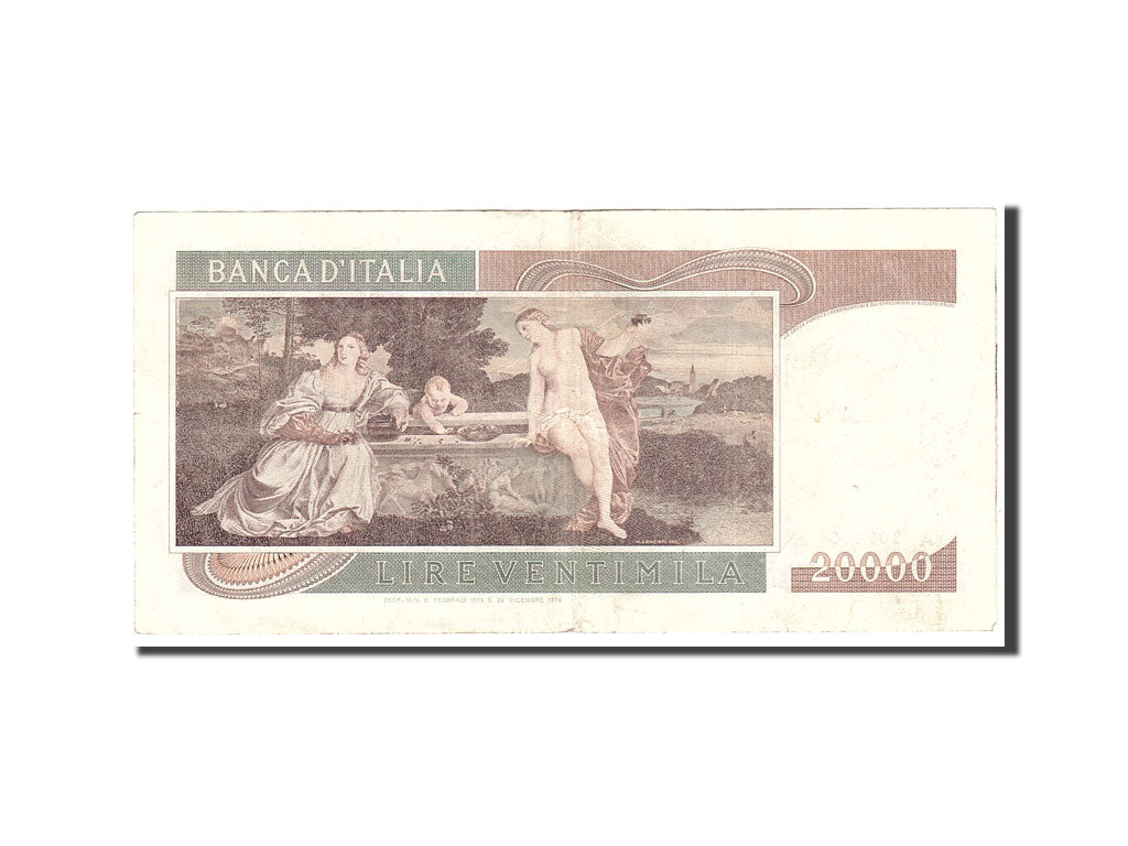 Banknote, Italy, 20,000 Lire, 1975, 1975-02-21, KM:104, EF(40-45)