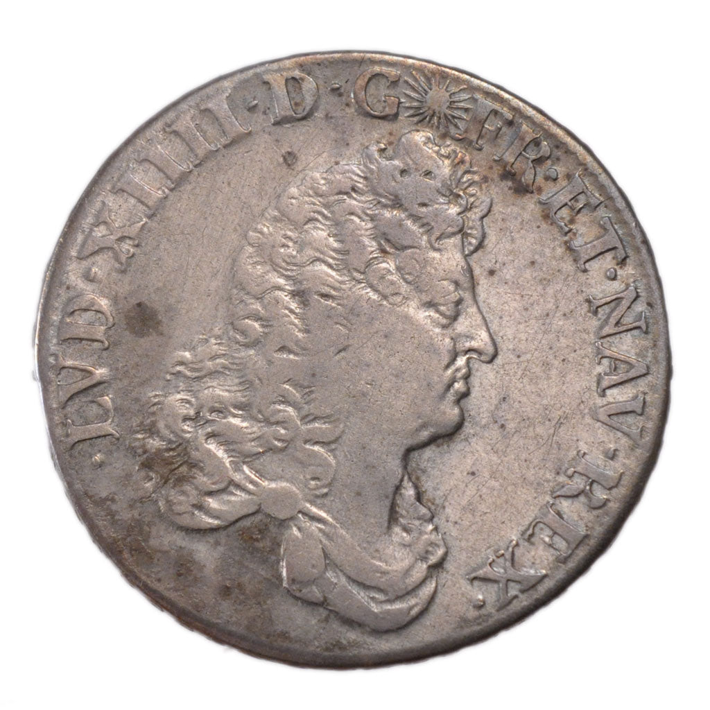 FRANCE, 1/2 Écu de Flandre, 1/2 ECU, 1686, Lille, KM #262.2, EF(40-45), Silver, 