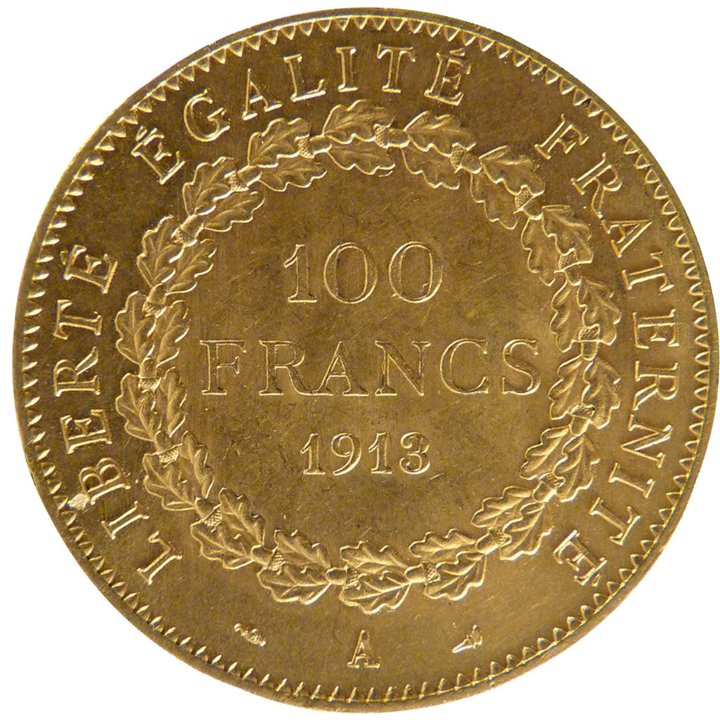 FRANCE, 100 Francs, 1913, Paris, AU(55-58), Gold, Gadoury #1137a, 32.20