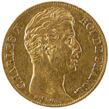 Francia, Charles X, 20 Francs, 1825, Paris, BB+, Oro, Gadoury:1029