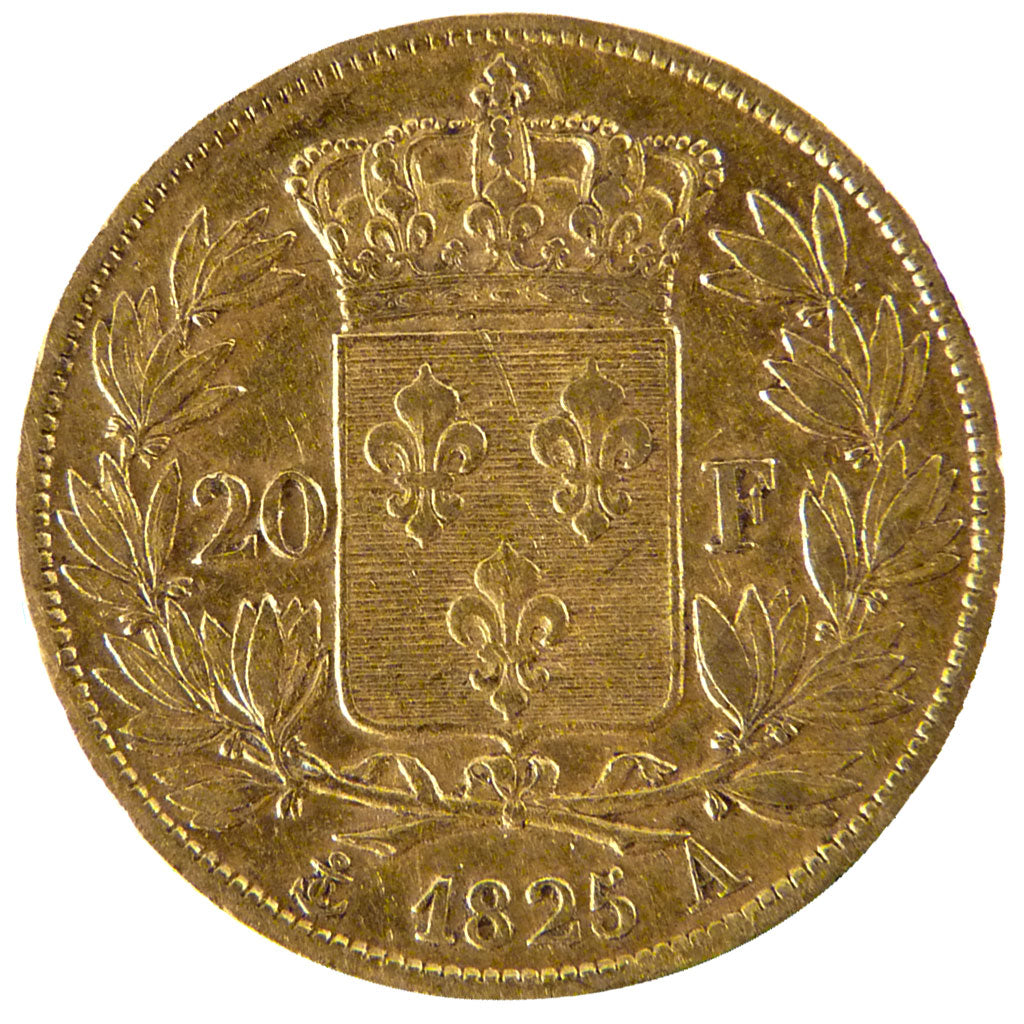 Francia, Charles X, 20 Francs, 1825, Paris, BB+, Oro, Gadoury:1029