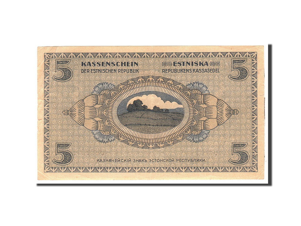 Banknot, Estonia, 5 Marka, 1919, Undated, KM:45a, EF(40-45)
