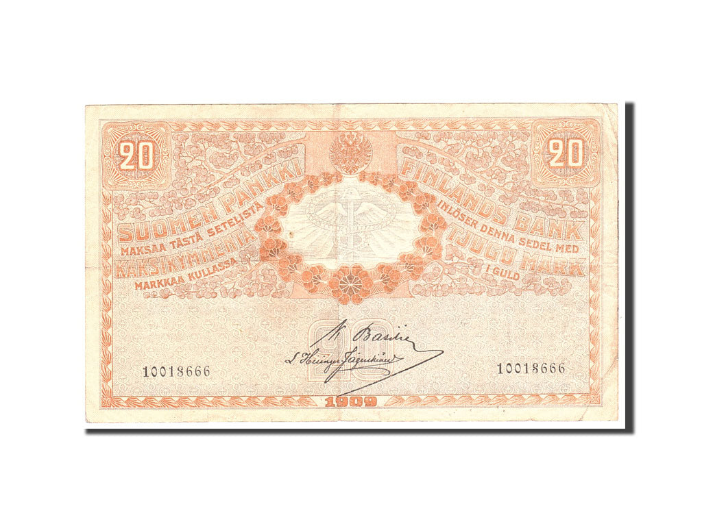 Finland, 20 Markkaa, 1909, Undated, KM:11a, EF(40-45)
