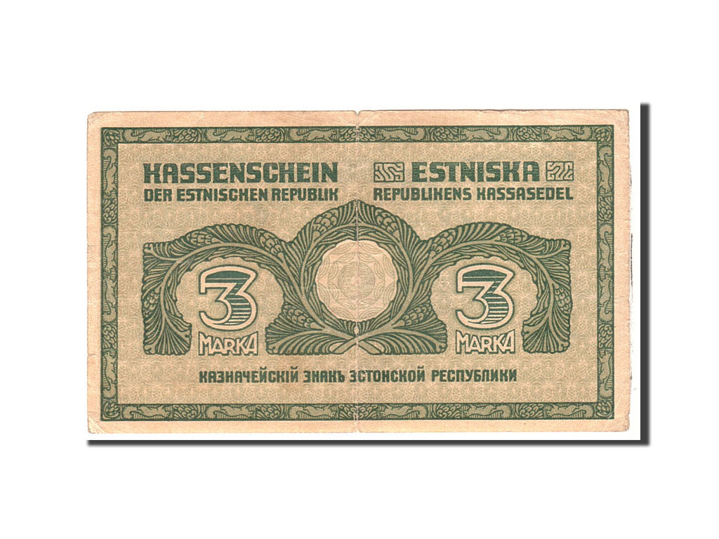 Billete, 3 Marka, 1919, Estonia, KM:44a, Undated, MBC