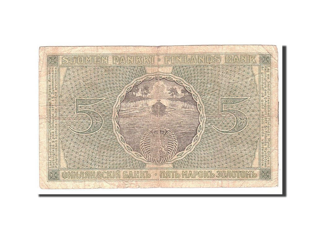 Banknote, Finland, 5 Markkaa, 1909, Undated, KM:30, VF(20-25)