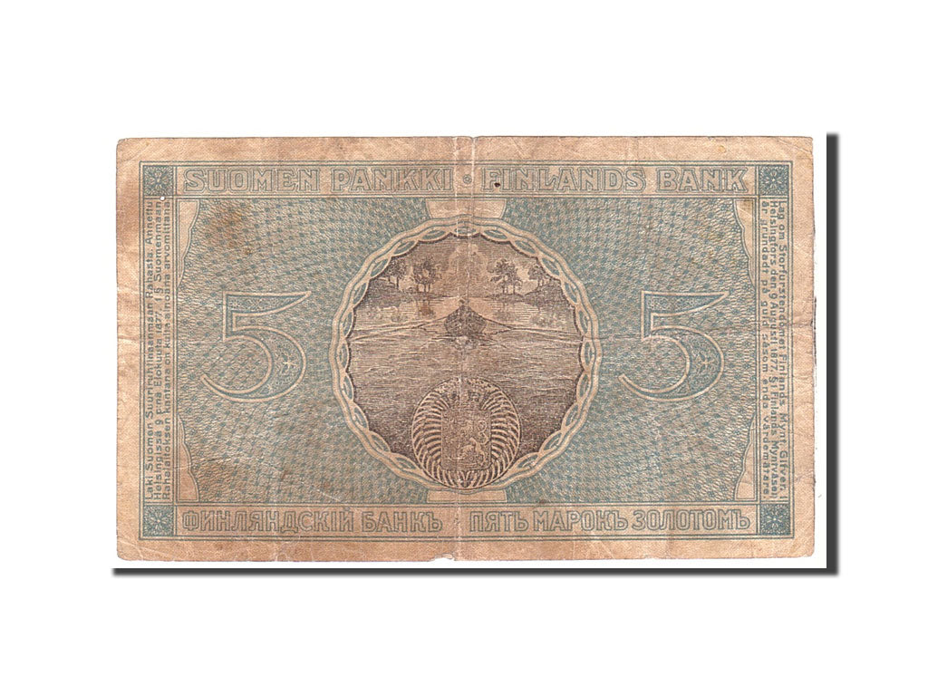 Banknote, Finland, 5 Markkaa, 1909, Undated, KM:30, VF(20-25)