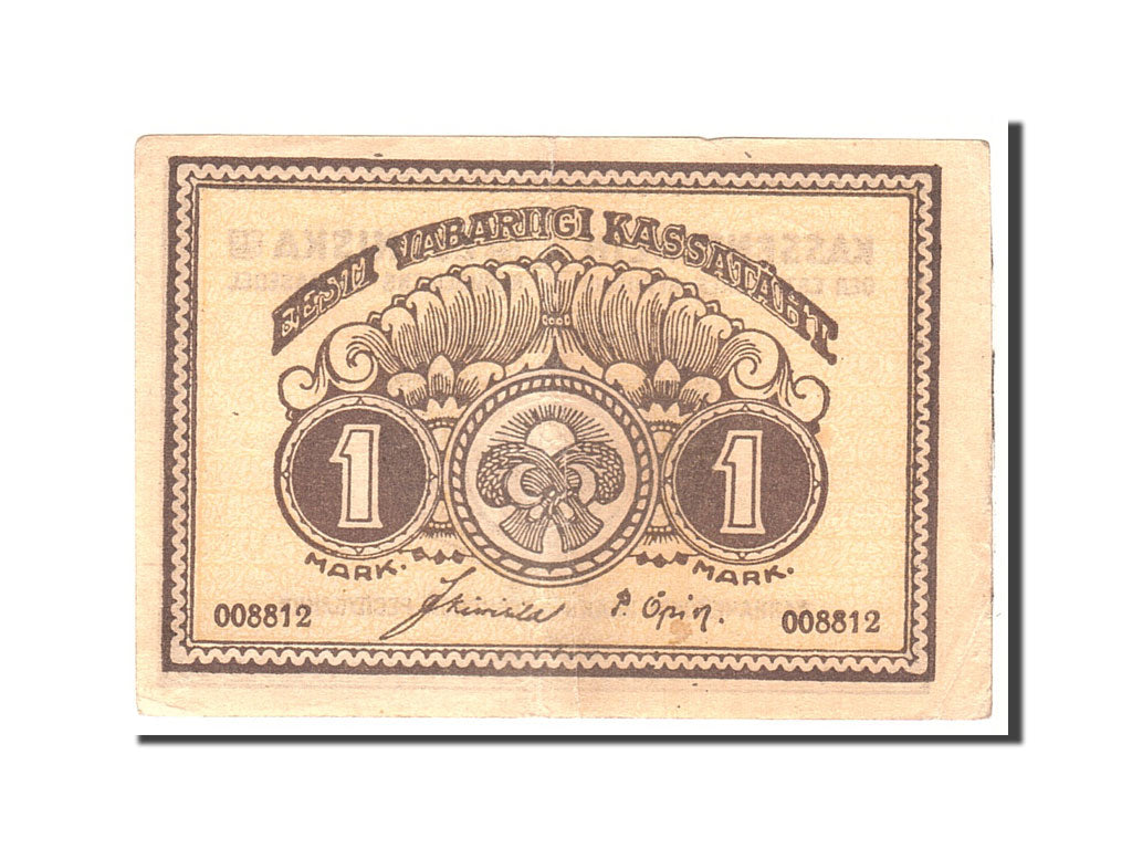 Banknote, Estonia, 1 Mark, 1919, Undated, KM:43a, AU(50-53)