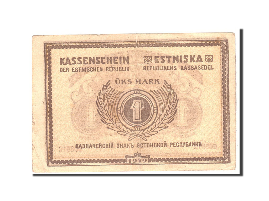 Banknote, Estonia, 1 Mark, 1919, Undated, KM:43a, AU(50-53)
