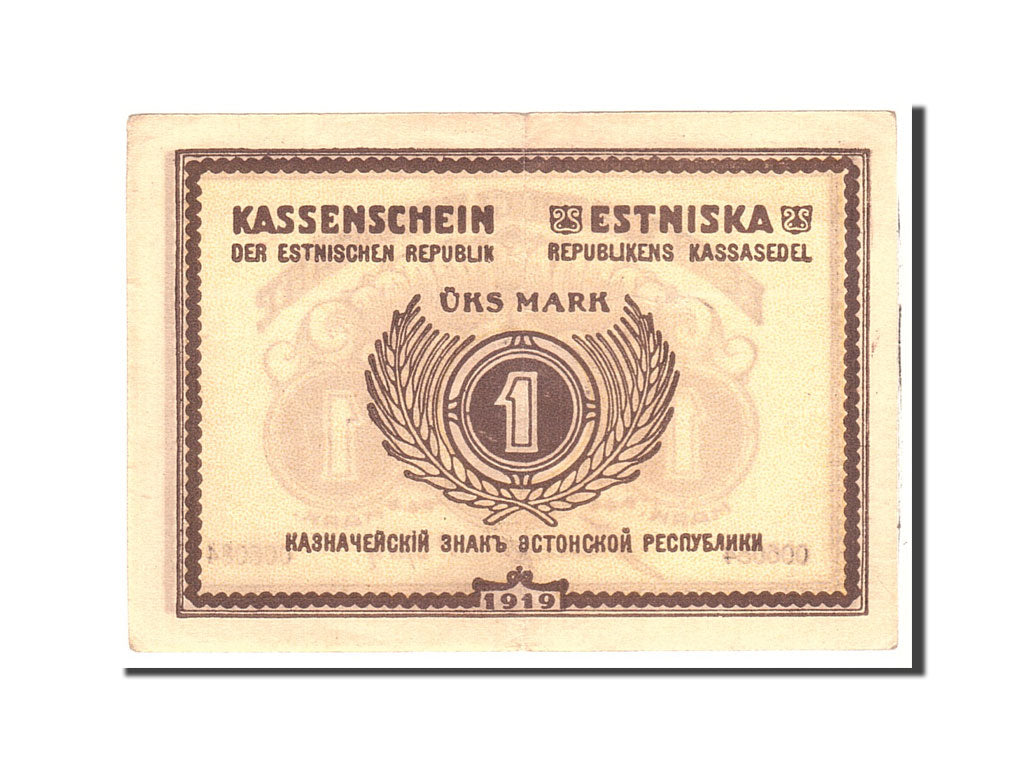 Banknote, Estonia, 1 Mark, 1919, Undated, KM:43a, AU(55-58)