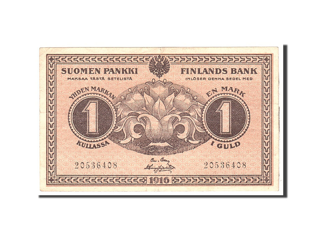 Finland, 1 Markka, 1916, KM:19, Undated, AU(50-53)