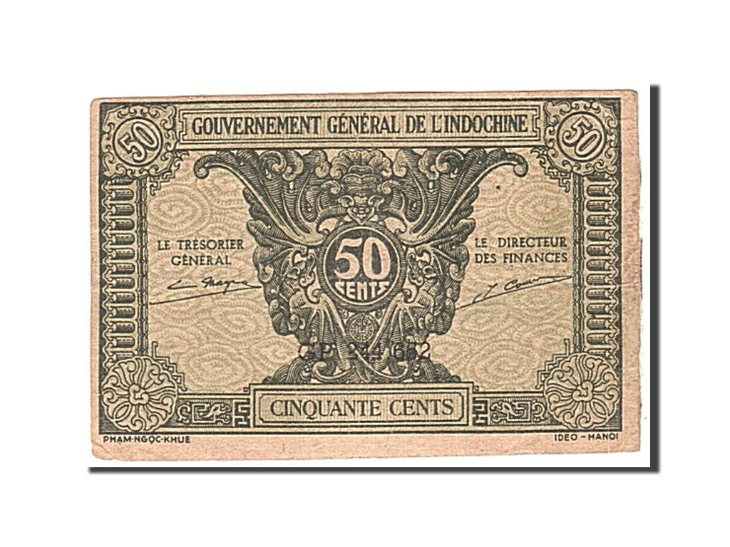 FRENCH INDO-CHINA, 50 Cents, 1942, Undated, KM:91a, EF(40-45)