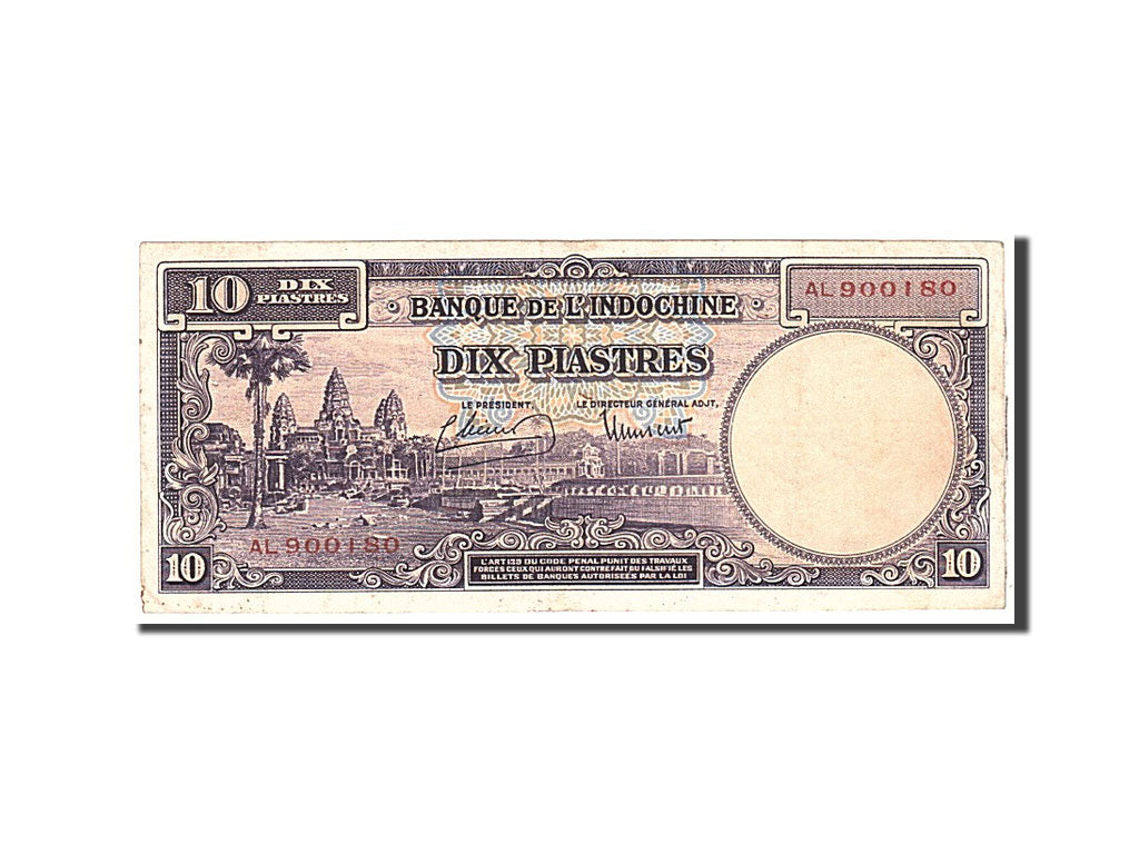 FRENCH INDO-CHINA, 10 Piastres, 1947, Undated, KM:80a, EF(40-45)