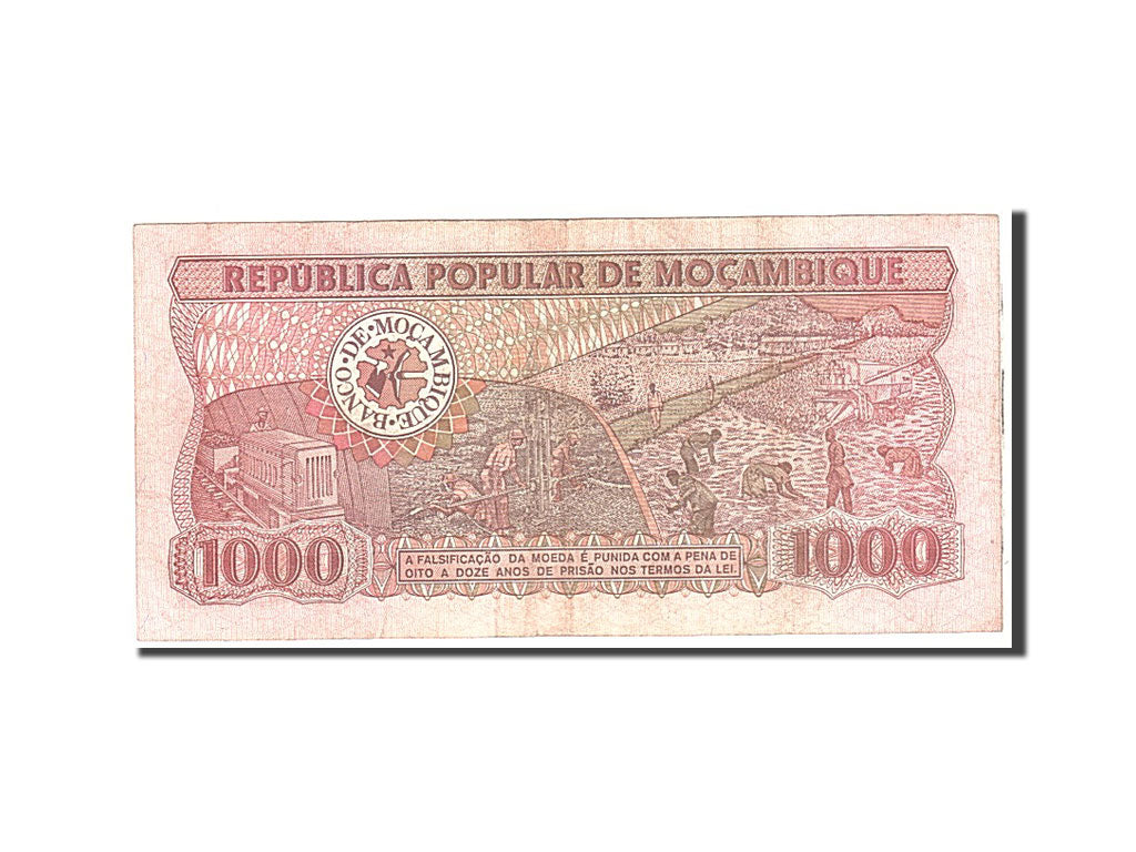 Banconote, Mozambico, 1000 Meticais, 1986, KM:132b, 1986-06-16, BB