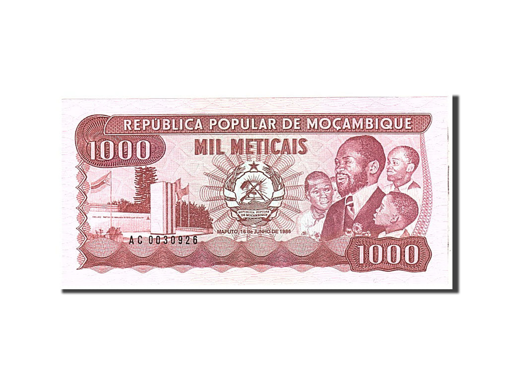 Banknote, Mozambique, 1000 Meticais, 1986, 1986-06-16, KM:132b, UNC(65-70)