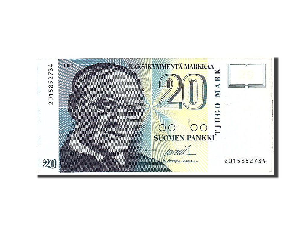 Finland, 20 Markkaa, 1993, Undated, KM:123, AU(55-58)