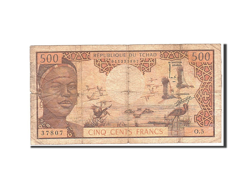 Chad, 500 Francs, 1974, Undated, KM:2a, VF(20-25)