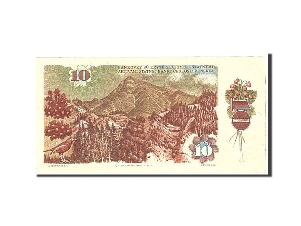 Banknote, Czechoslovakia, 10 Korun, 1986, Undated, KM:94, AU(55-58)