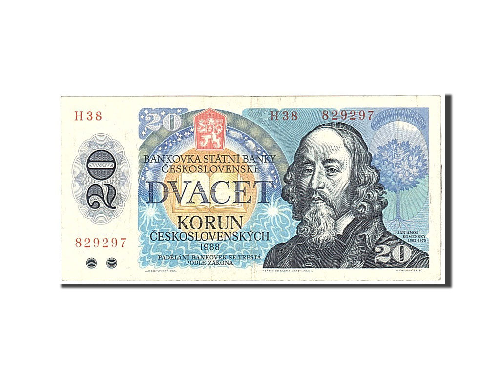 Banknote, Czechoslovakia, 20 Korun, 1988, Undated, KM:95, EF(40-45)