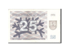 Banconote, Lituania, 25 (Talonas), 1991, KM:36b, Undated, BB