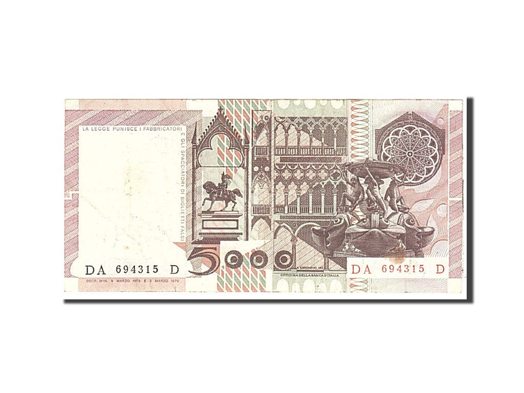Italy, 5000 Lire, 1979, KM:105a, 1979-03-09, EF(40-45)