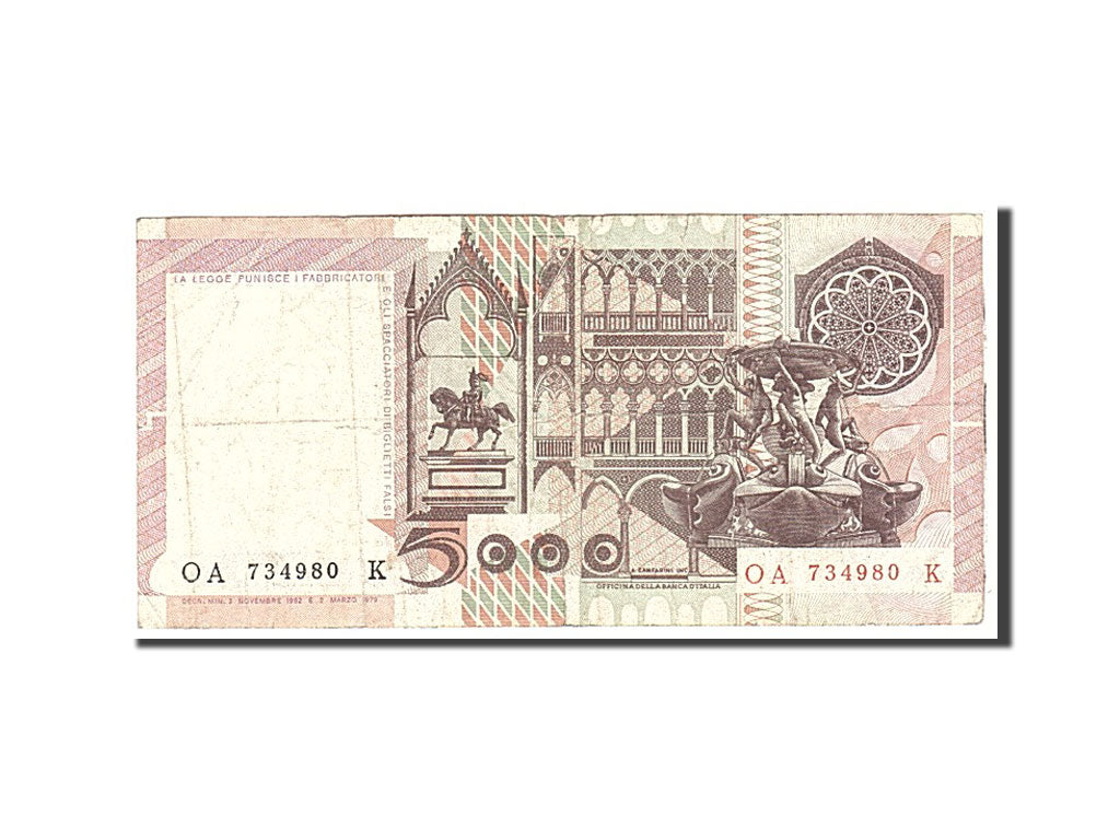 Banknote, Italy, 5000 Lire, 1982, 1982-11-03, KM:105b, EF(40-45)