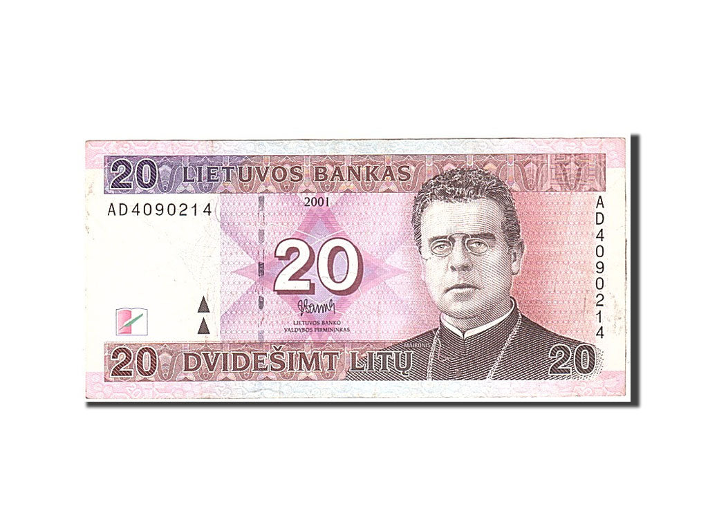 Lituania, 20 Litu, 2001, KM:66, Undated, MBC