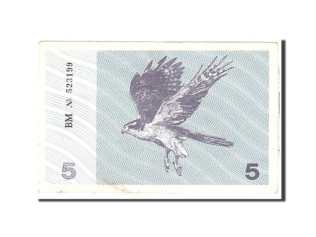 Banknote, Lithuania, 5 (Talonas), 1991, Undated, KM:34a, AU(50-53)