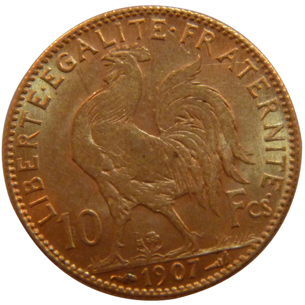 Francia, Marianne, 10 Francs, 1907, Paris, BB+, Oro, Gadoury:1017