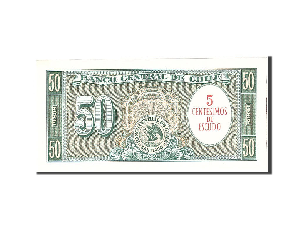 Banknote, Chile, 5 Centesimos on 50 Pesos, 1960, Undated, KM:126a, UNC(65-70)
