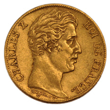 FRANCE, 20 Francs, 1828, Paris, AU(50-53), Gold, Gadoury #1029, 6.50