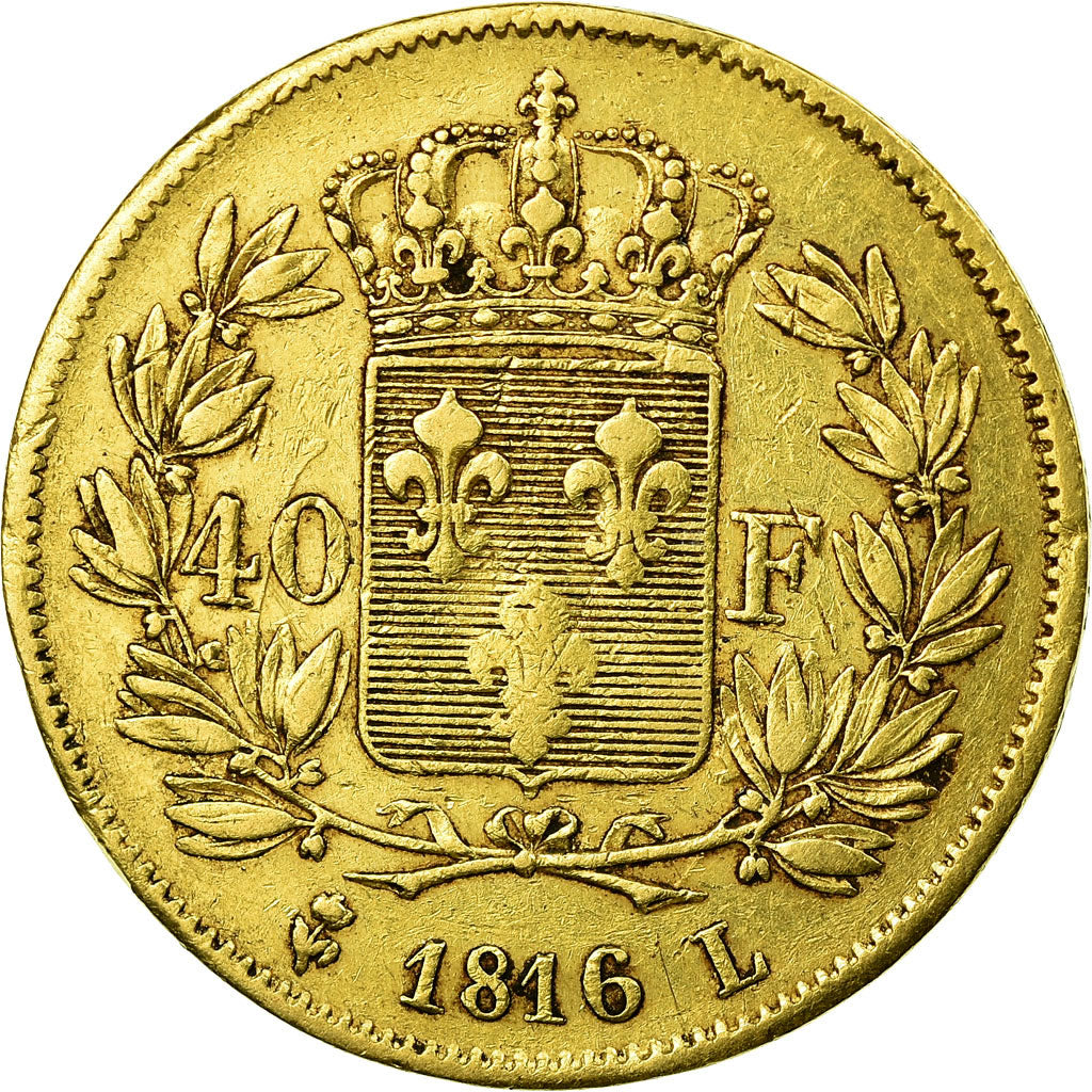 Coin, France, Louis XVIII, Louis XVIII, 40 Francs, 1816, Bayonne, EF(40-45)