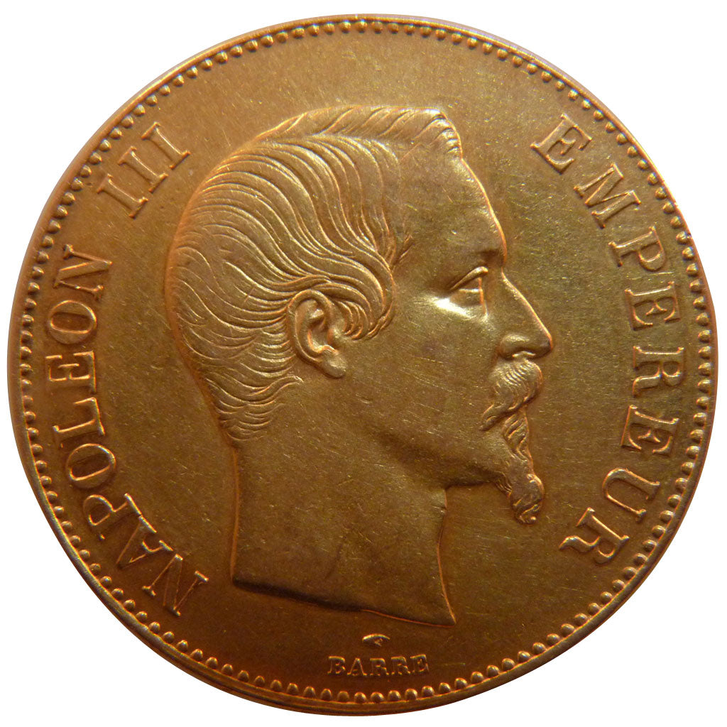 FRANCE, Napoléon III, 100 Francs, 1858, Paris, AU(55-58), Gold, Gadoury #1135, 3
