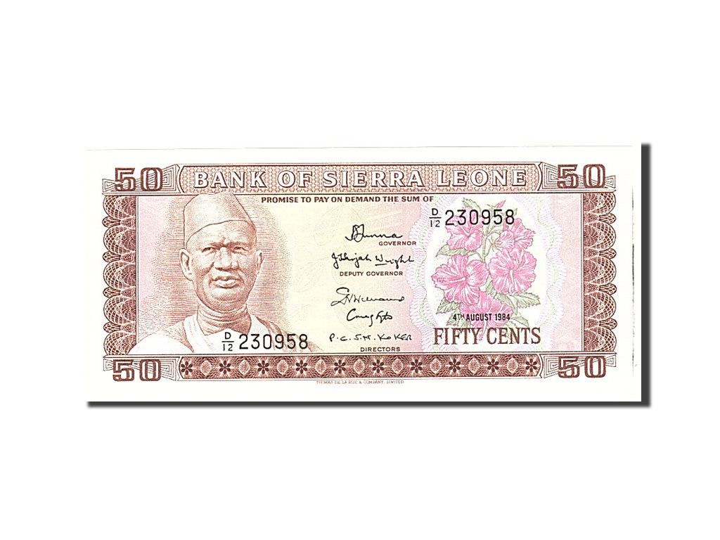 Banknote, Sierra Leone, 50 Cents, 1984, 1984-08-04, KM:4e, UNC(65-70)
