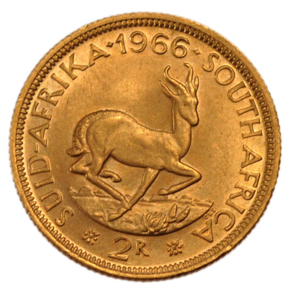 South Africa, 2 Rand, 1966, KM #64, MS(65-70), Gold, 8.00