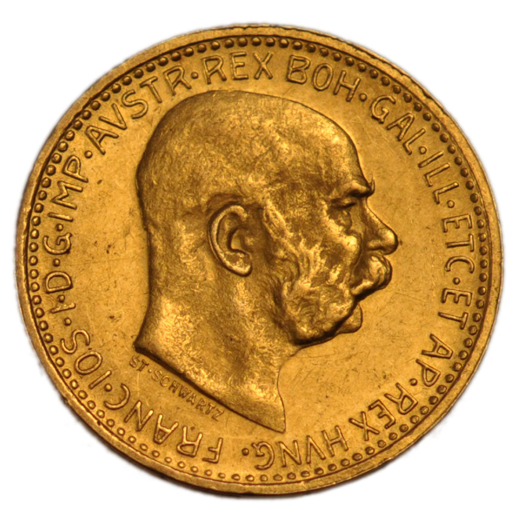 Austria, 10 Corona, 1909, KM #2816, MS(60-62), Gold, 19, 3.40