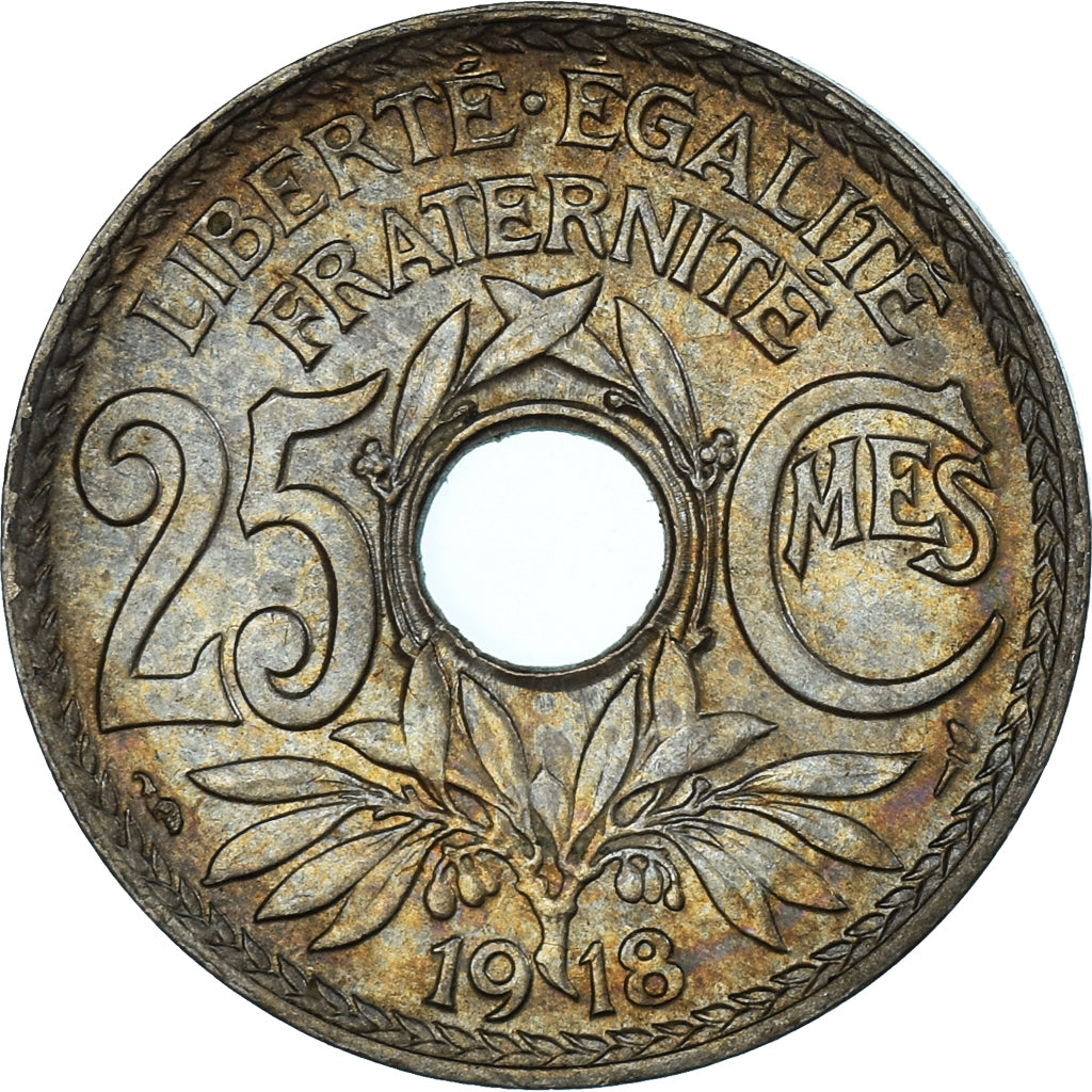 Moneda, Francia, Lindauer, 25 Centimes, 1918, EBC, Cobre - níquel, KM:867a