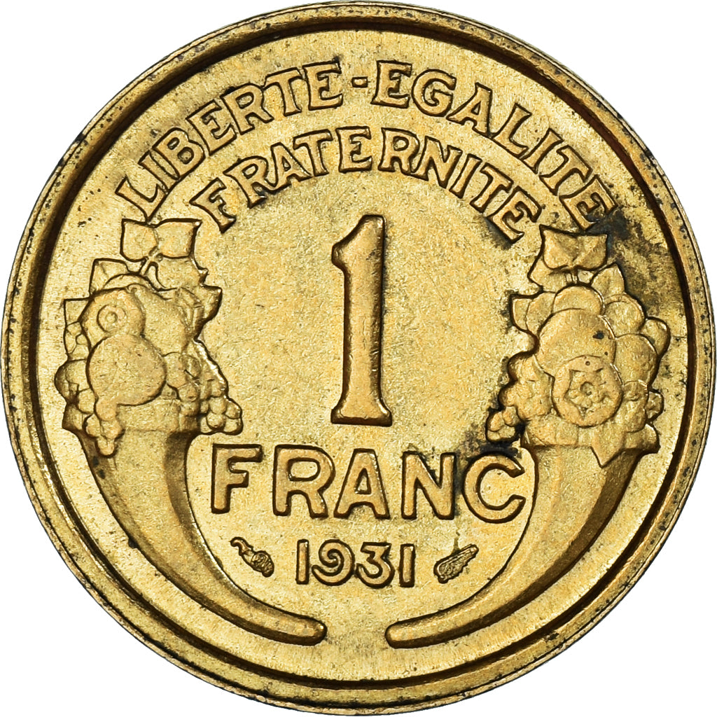 Moneta, Francja, Morlon, Franc, 1931, AU(55-58), Aluminium-Brąz, KM:885