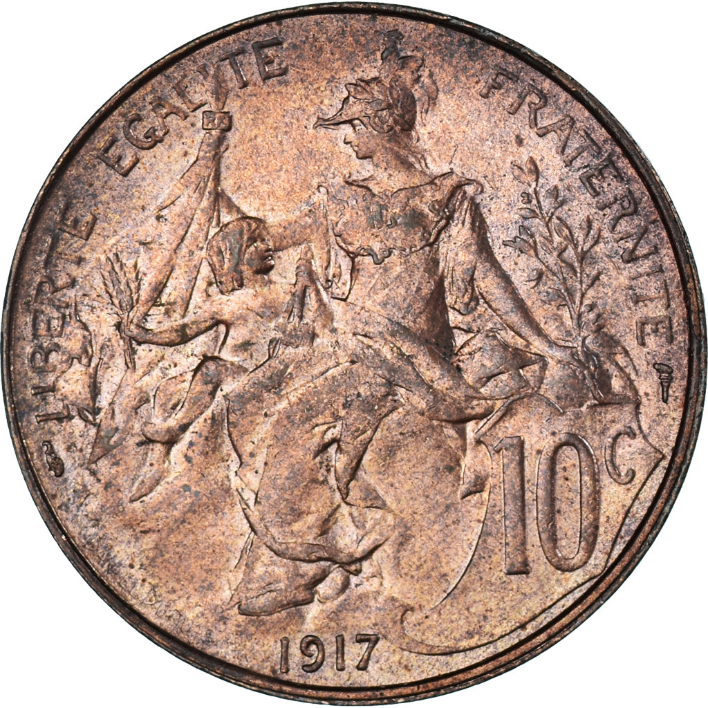 Monnaie, France, Dupuis, 10 Centimes, 1917, Paris, SUP, Bronze, Gadoury:277
