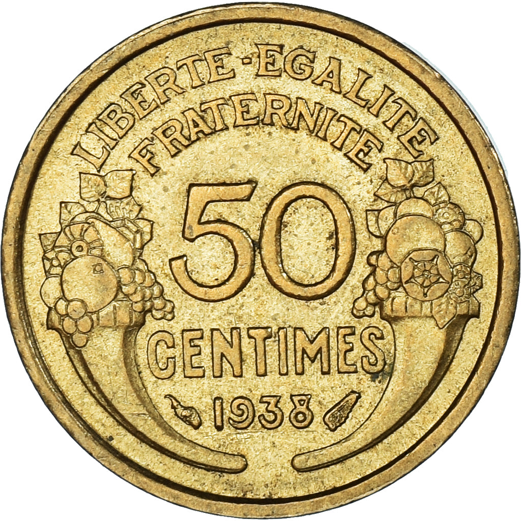 Munten, Frankrijk, Morlon, 50 Centimes, 1938, PR, Aluminum-Bronze, KM:894.1