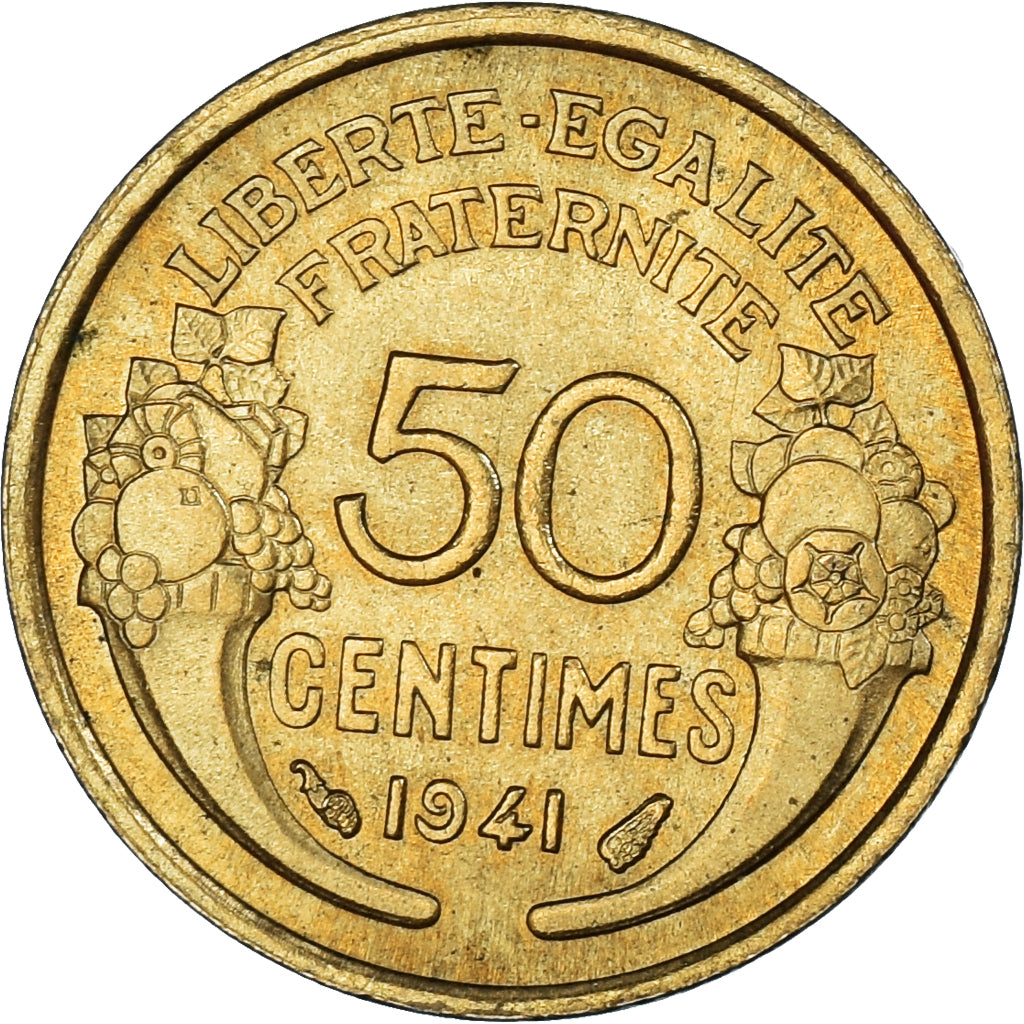 Munten, Frankrijk, Morlon, 50 Centimes, 1941, PR, Aluminum-Bronze, KM:894.1
