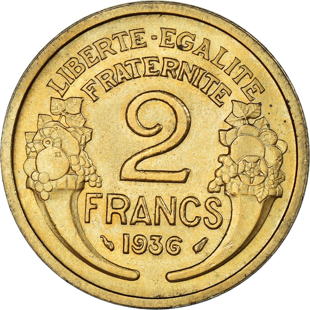 Coin, France, Morlon, 2 Francs, 1936, AU(55-58), Aluminum-Bronze, KM:886
