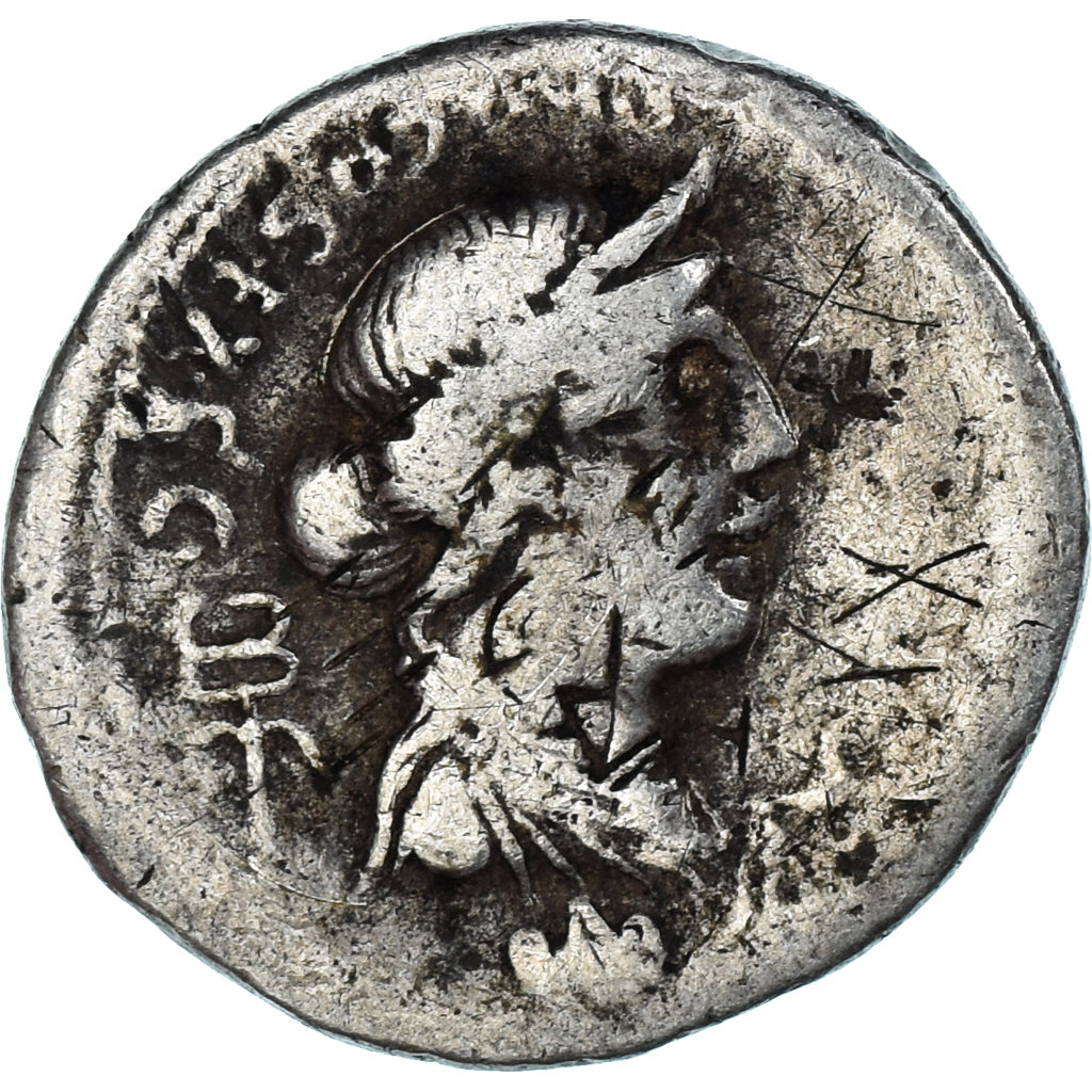 Moneta, Fabia, Denarius, 82-81 BC, Rome, Countermark, MB, Argento